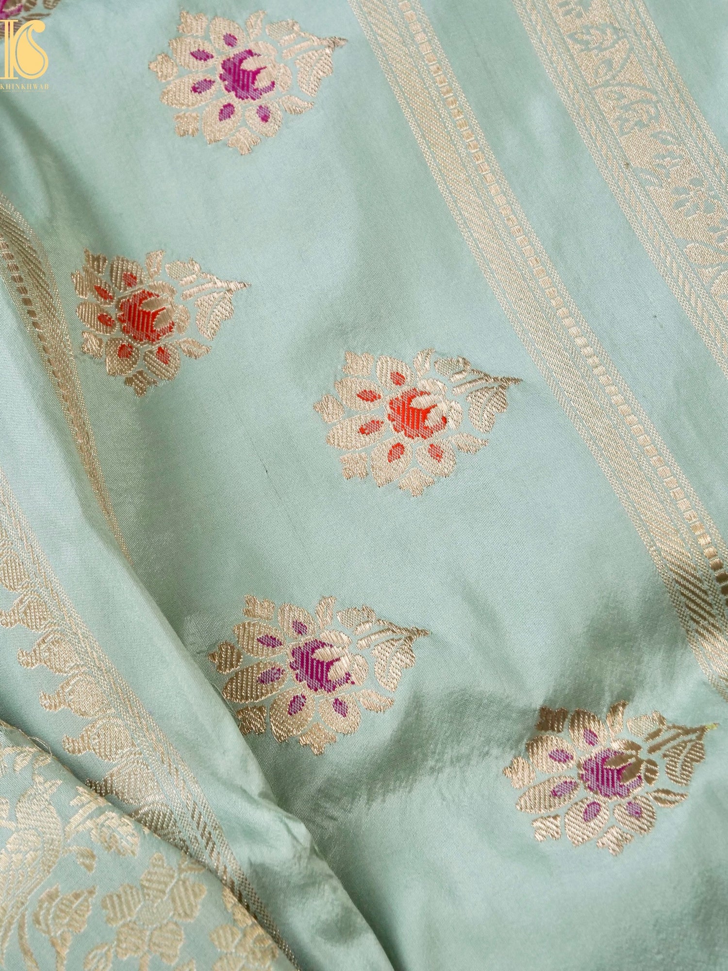 Handloom Banarasi Katan Silk Kadwa Zari Vasket Shikargah Saree