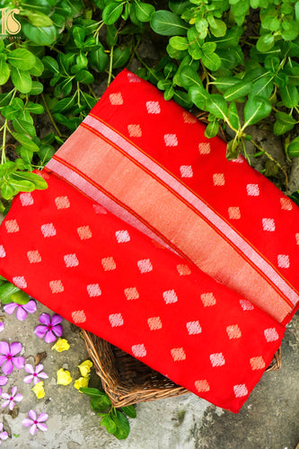 Handloom Banarasi Real Silver Zari Cotton Saree