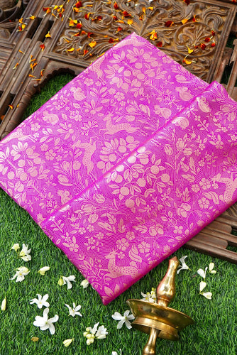 Handloom Banarasi Katan Silk Brocade Shikargah Saree