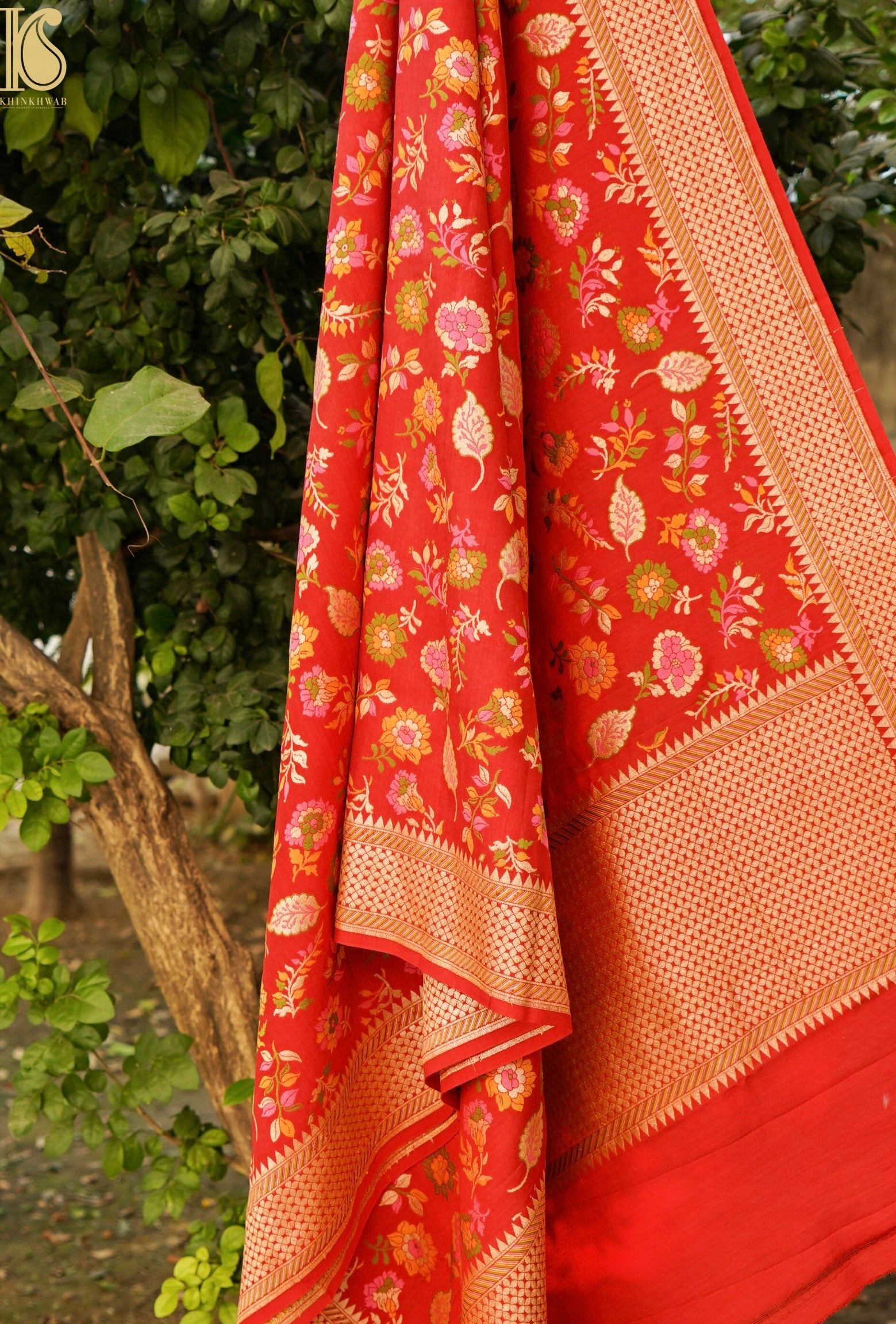 Moonga Silk Meenakari Banarasi Dupatta