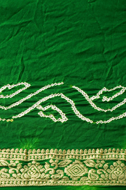 Handwoven Gajji Silk Gharchola Bandhani Saree