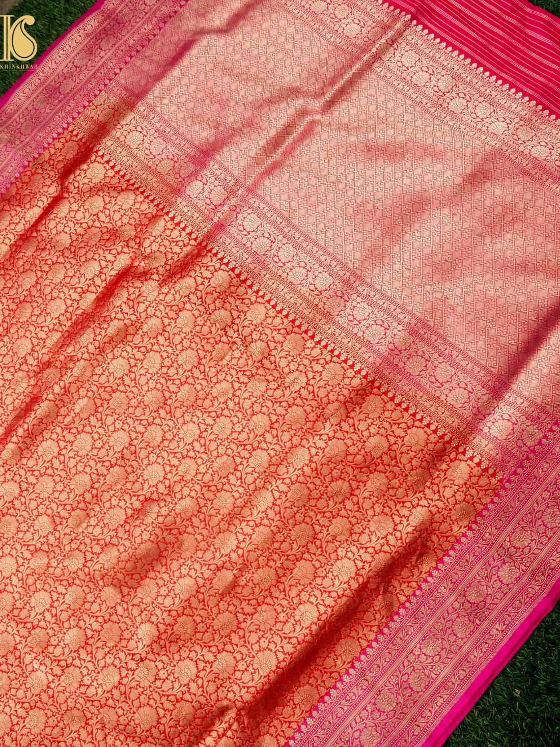 Handloom Banarasi Katan Silk Zari Tanchoi Saree