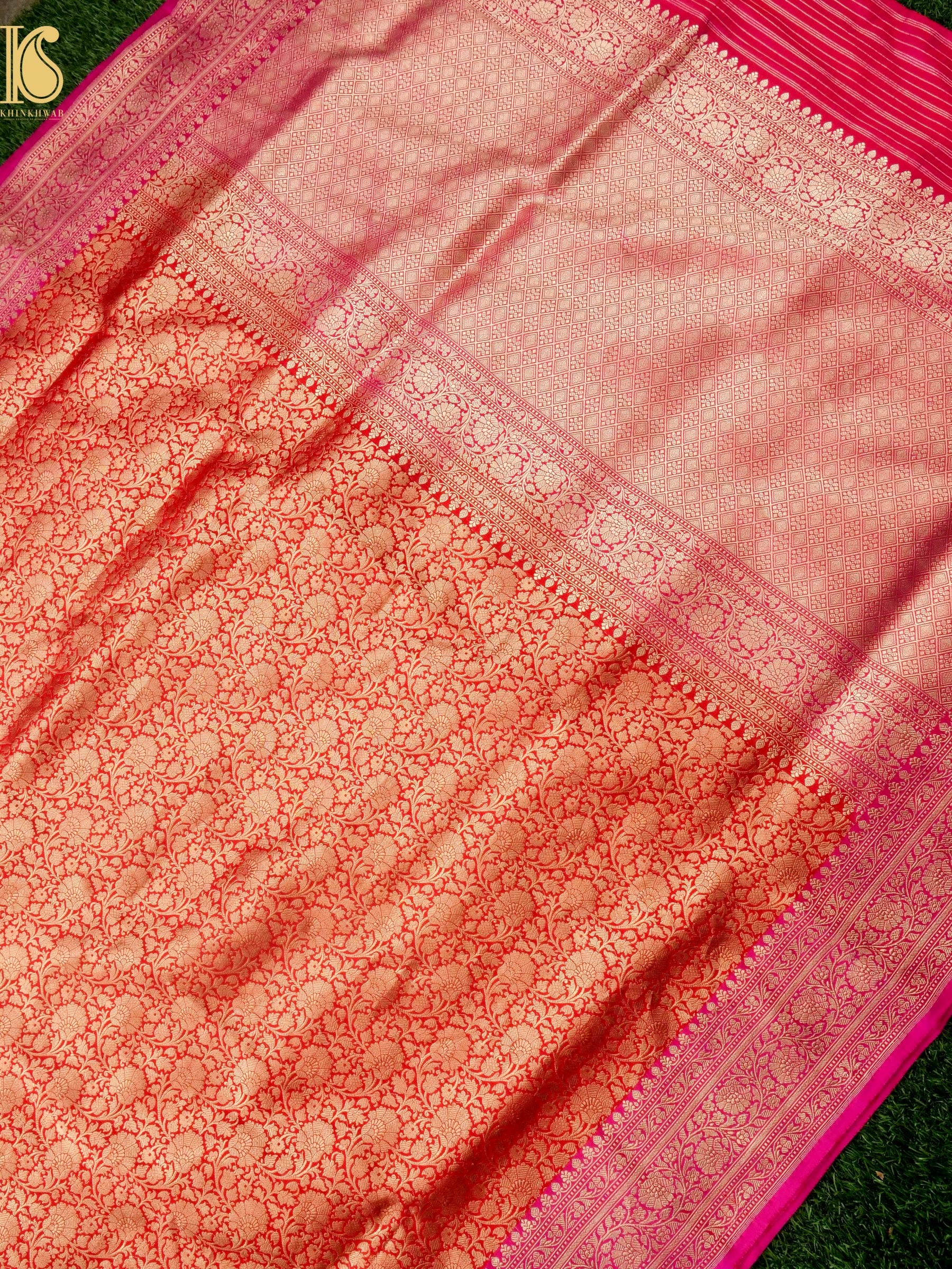 Handloom Banarasi Katan Silk Zari Tanchoi Saree