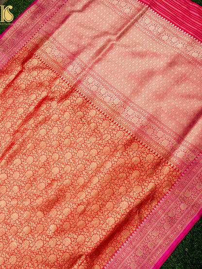 Handloom Banarasi Katan Silk Zari Tanchoi Saree