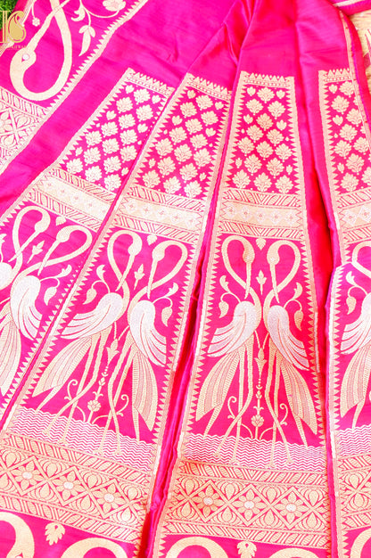 Handloom Banarasi Katan Silk Kalidar Swanwi Lehenga