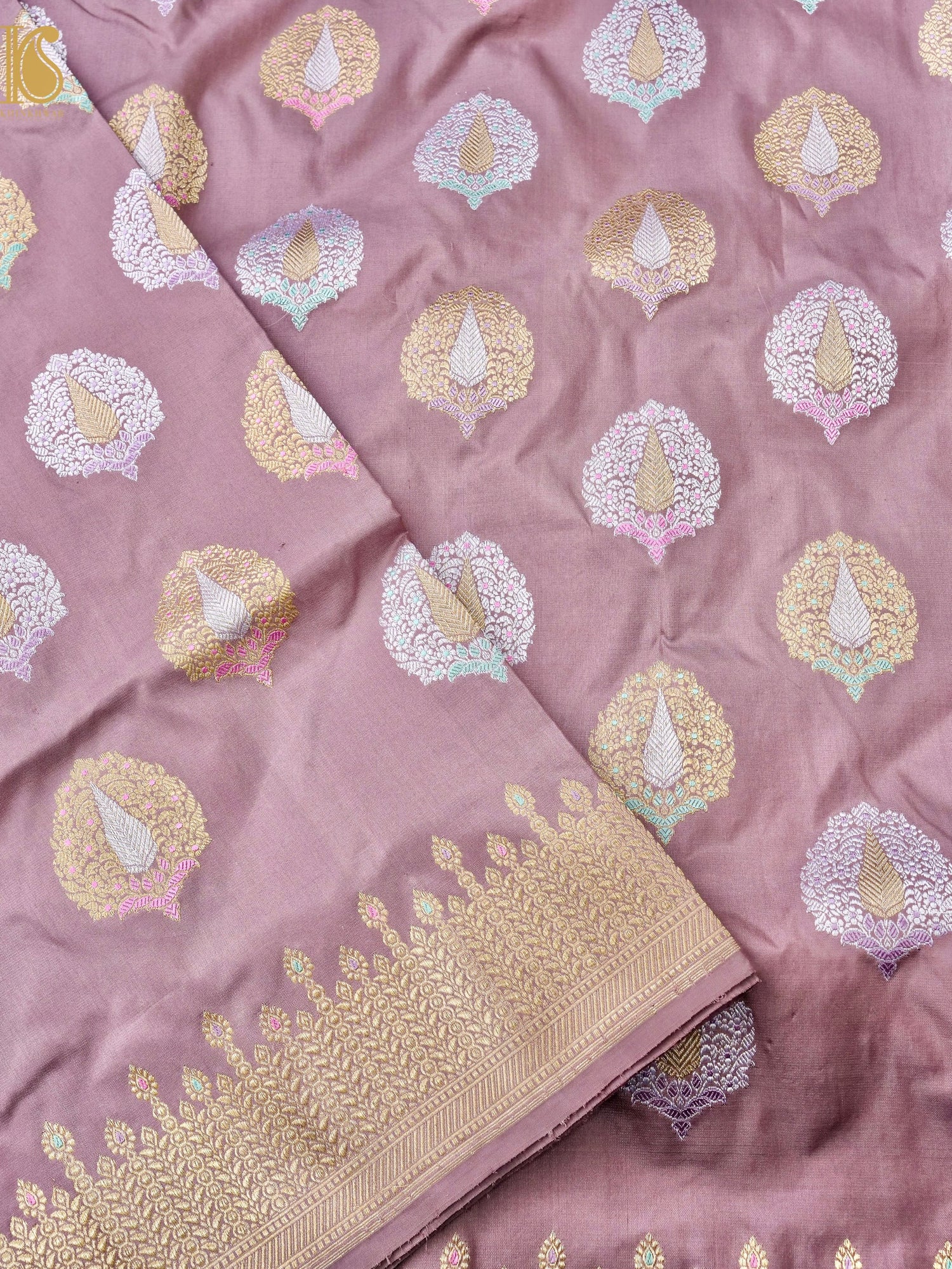 Banarasi Handwoven Katan SIlk Kadwa Mor Saree