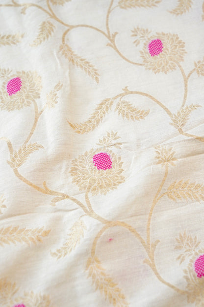 Moonga Silk Handloom Banarasi Dyeable Fabric