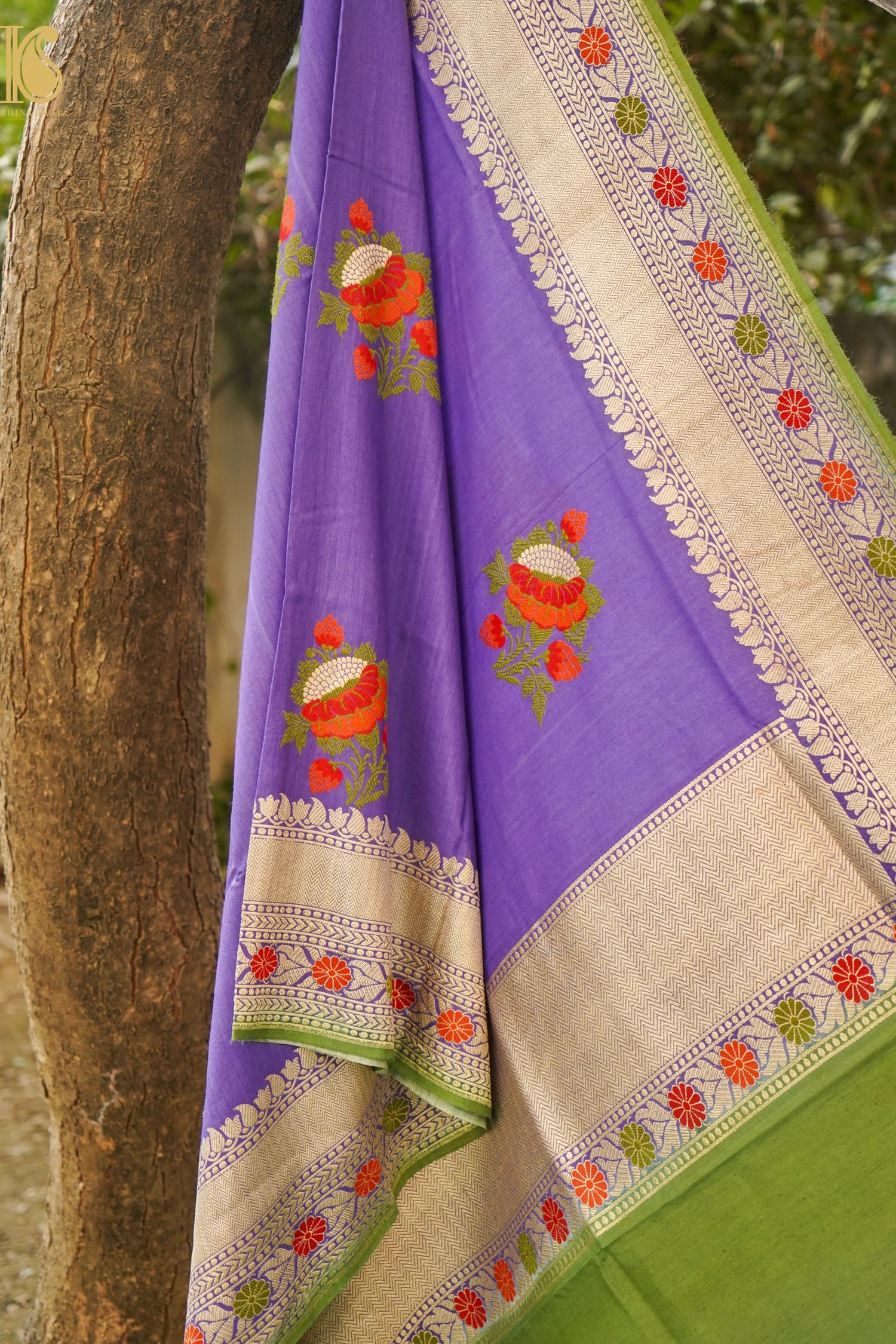 Banarasi Handloom Moonga Silk Dupatta with Kadw Boota