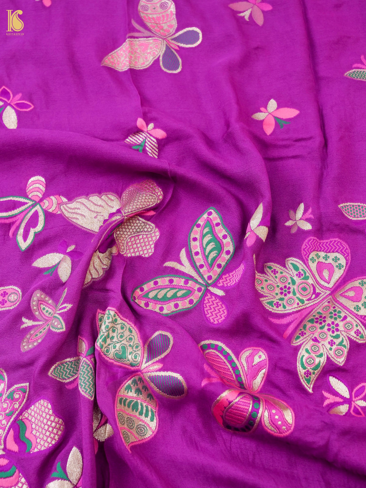 Banarasi Georgette Butterfly Dupatta in Purple | Palchhin