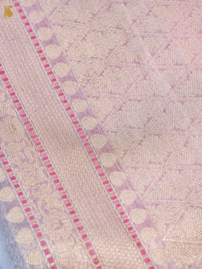 Handwoven Pure Tissue Silk Alfi Buti Banarasi Saree in Silver Grey - Aab