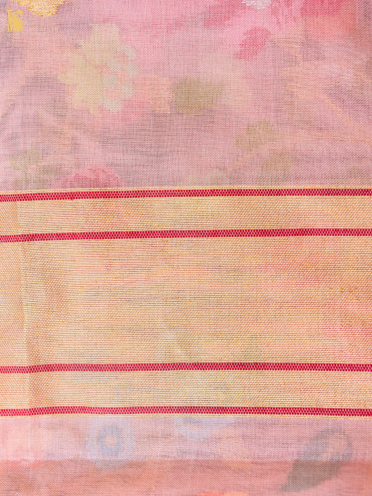 Handwoven Banarasi Cotton Real Zari Saree in Dusty Rose