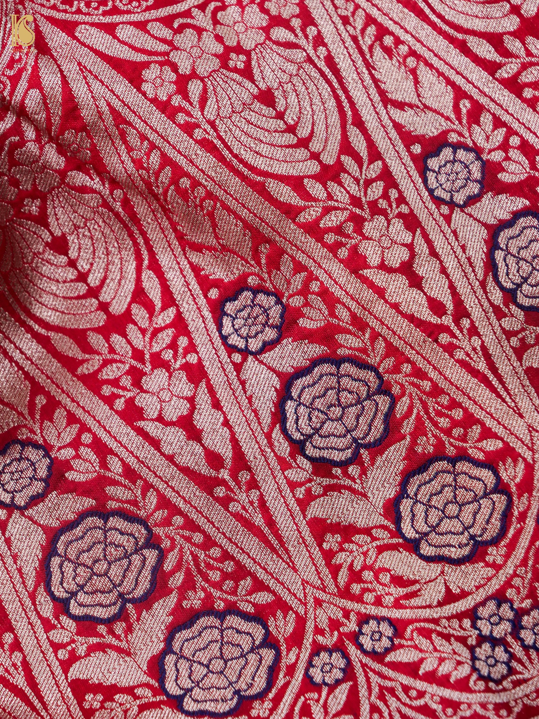 Handloom Banarasi Silk Scalloped Border Saree in Blush Pink | Kangura