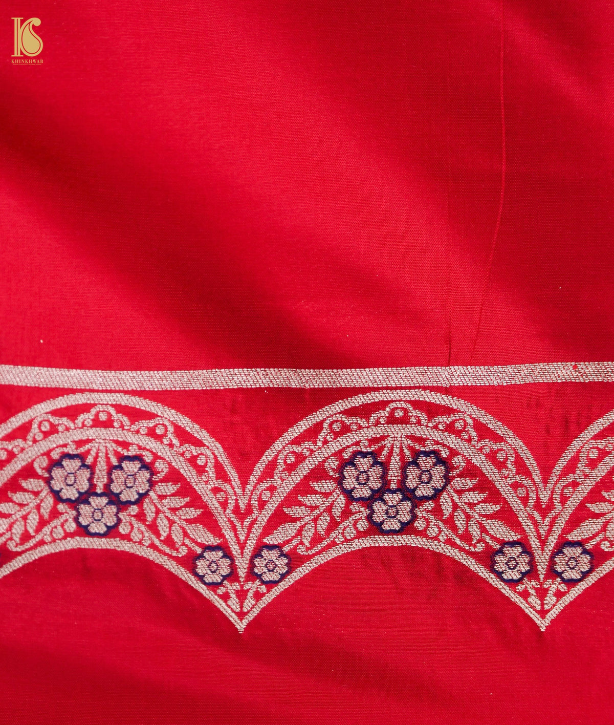 Handloom Banarasi Silk Scalloped Border Saree in Blush Pink | Kangura