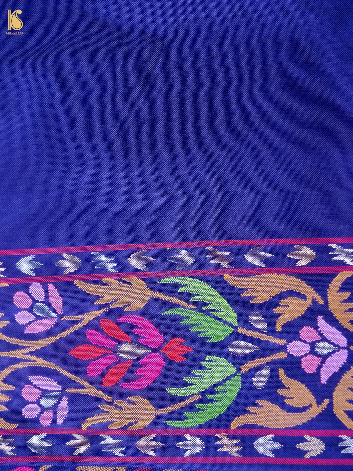 Handwoven Banarasi Katan Silk Saree in Navy Blue