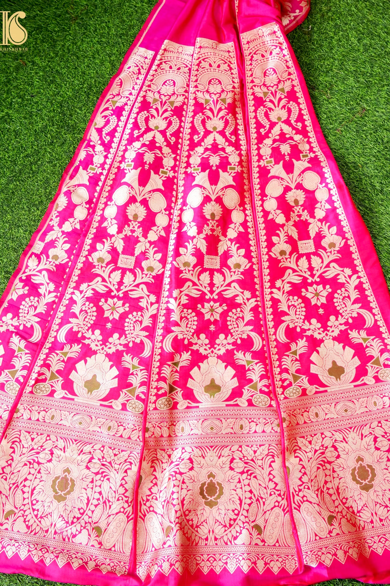 Handloom Banarasi Katan Silk Kalidar Rajrika Lehenga