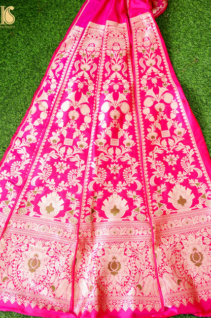 Handloom Banarasi Katan Silk Kalidar Rajrika Lehenga