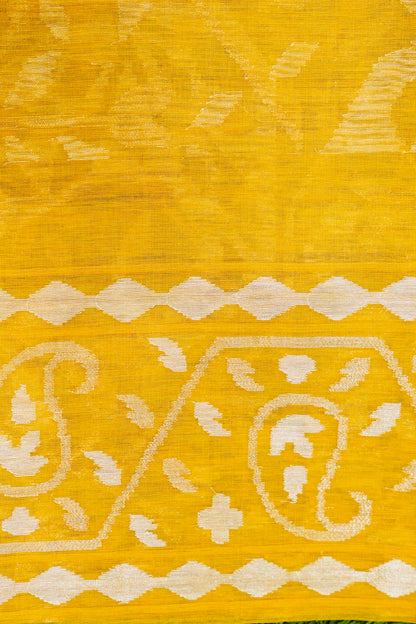Handloom Banarasi Real Silver Zari Cotton Saree