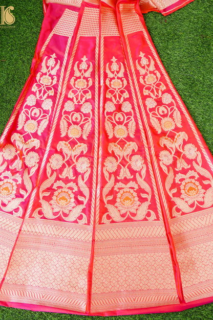 Handloom Banarasi Katan Silk Kalidar Latikaa Lehenga