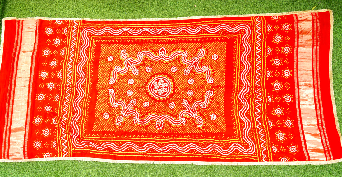 Gajji Silk Bandhani Dupatta with Border
