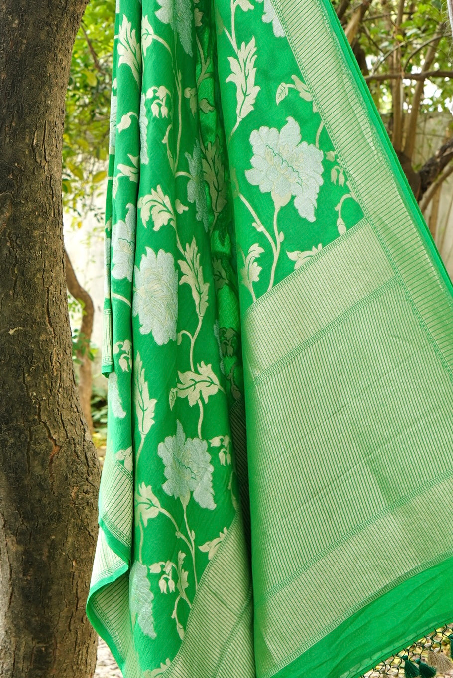 Pure Moonga Silk Handloom Banarasi Dupatta