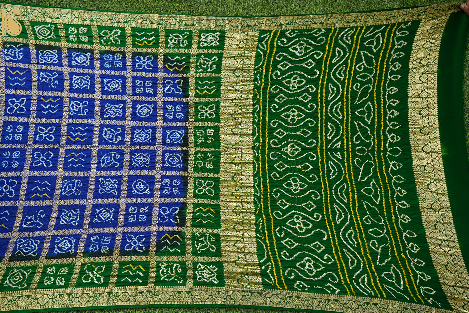 Handwoven Gajji Silk Gharchola Bandhani Saree