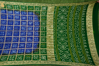 Handwoven Gajji Silk Gharchola Bandhani Saree