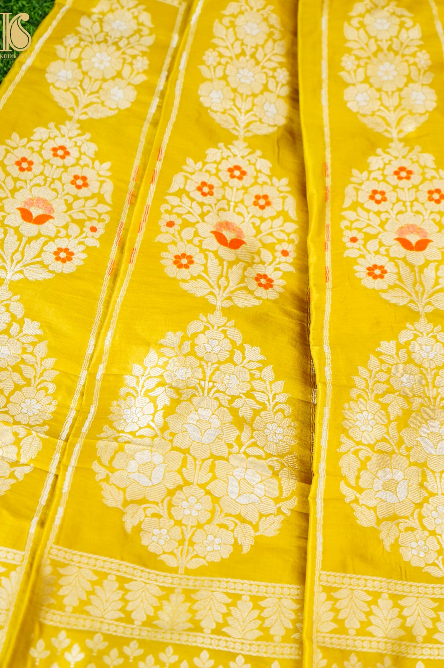 Handloom Banarasi Katan Silk Kalidar Pakhee Lehenga