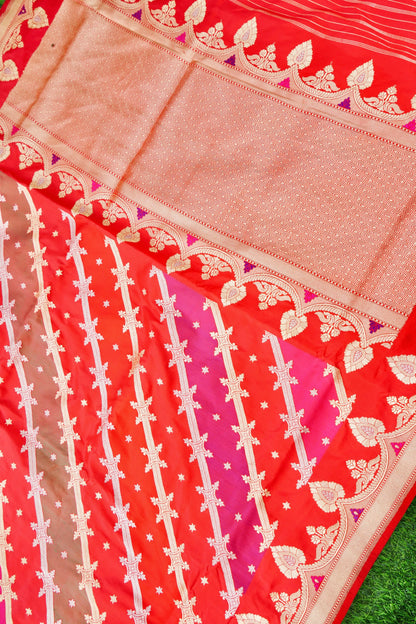 Handloom Banarasi Rangkat Silk Saree