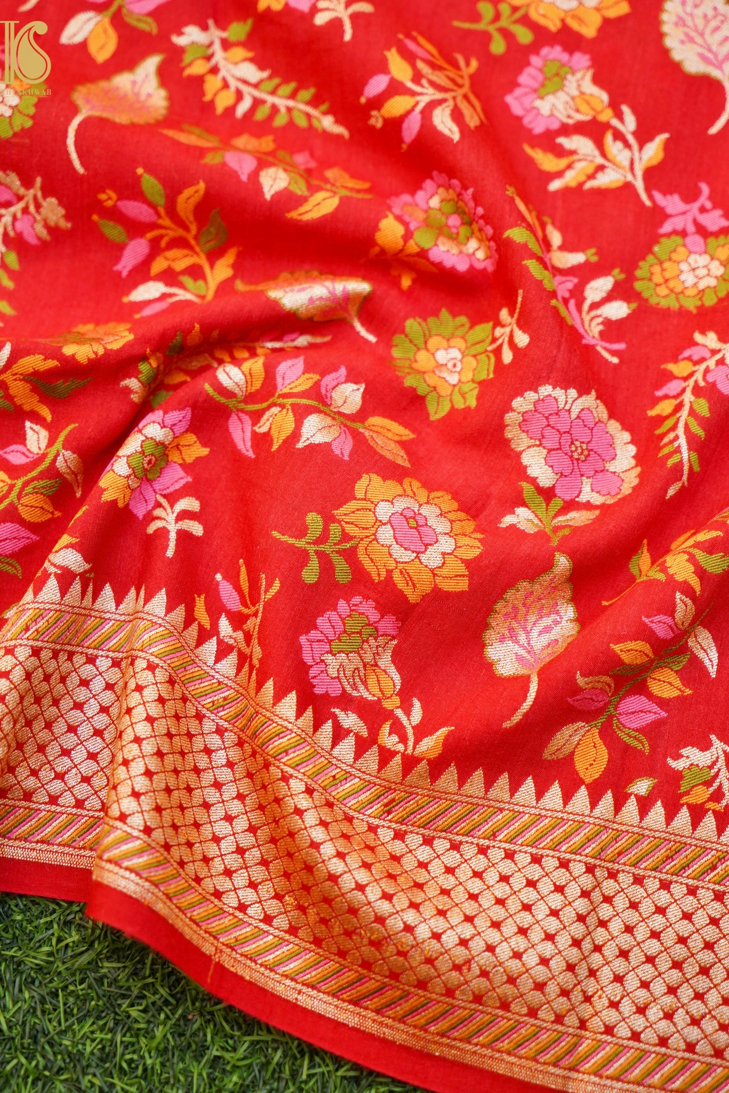 Moonga Silk Meenakari Banarasi Dupatta