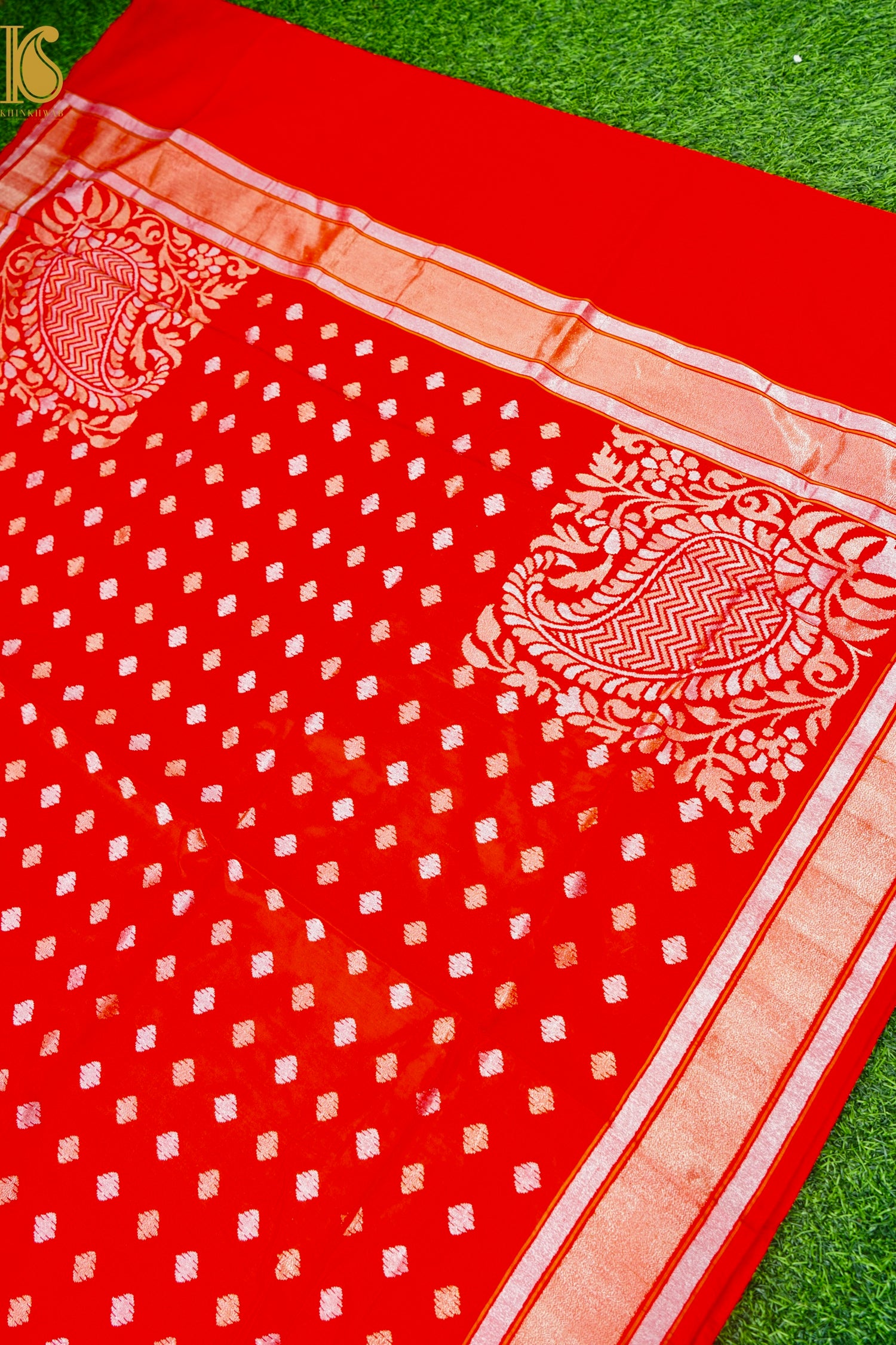 Handloom Banarasi Real Silver Zari Cotton Saree