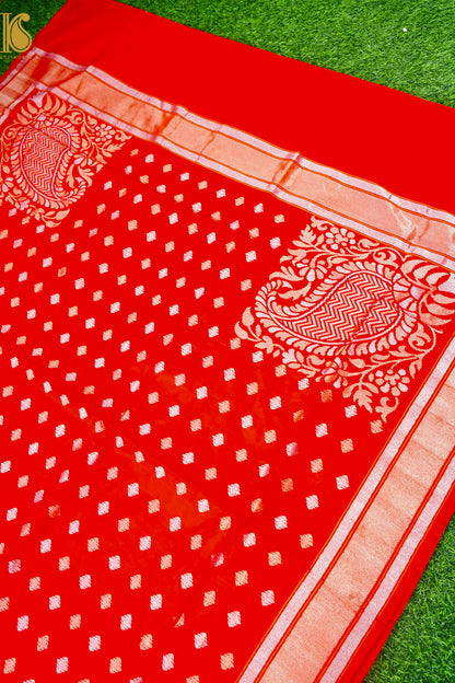 Handloom Banarasi Real Silver Zari Cotton Saree