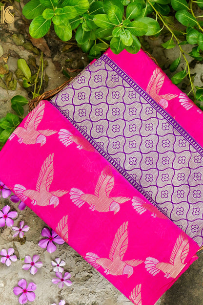 Handwoven Katan Silk Banarasi Chidiya Saree