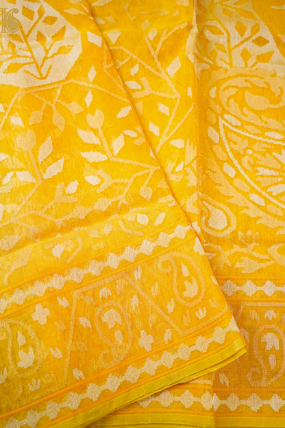 Handloom Banarasi Real Silver Zari Cotton Saree
