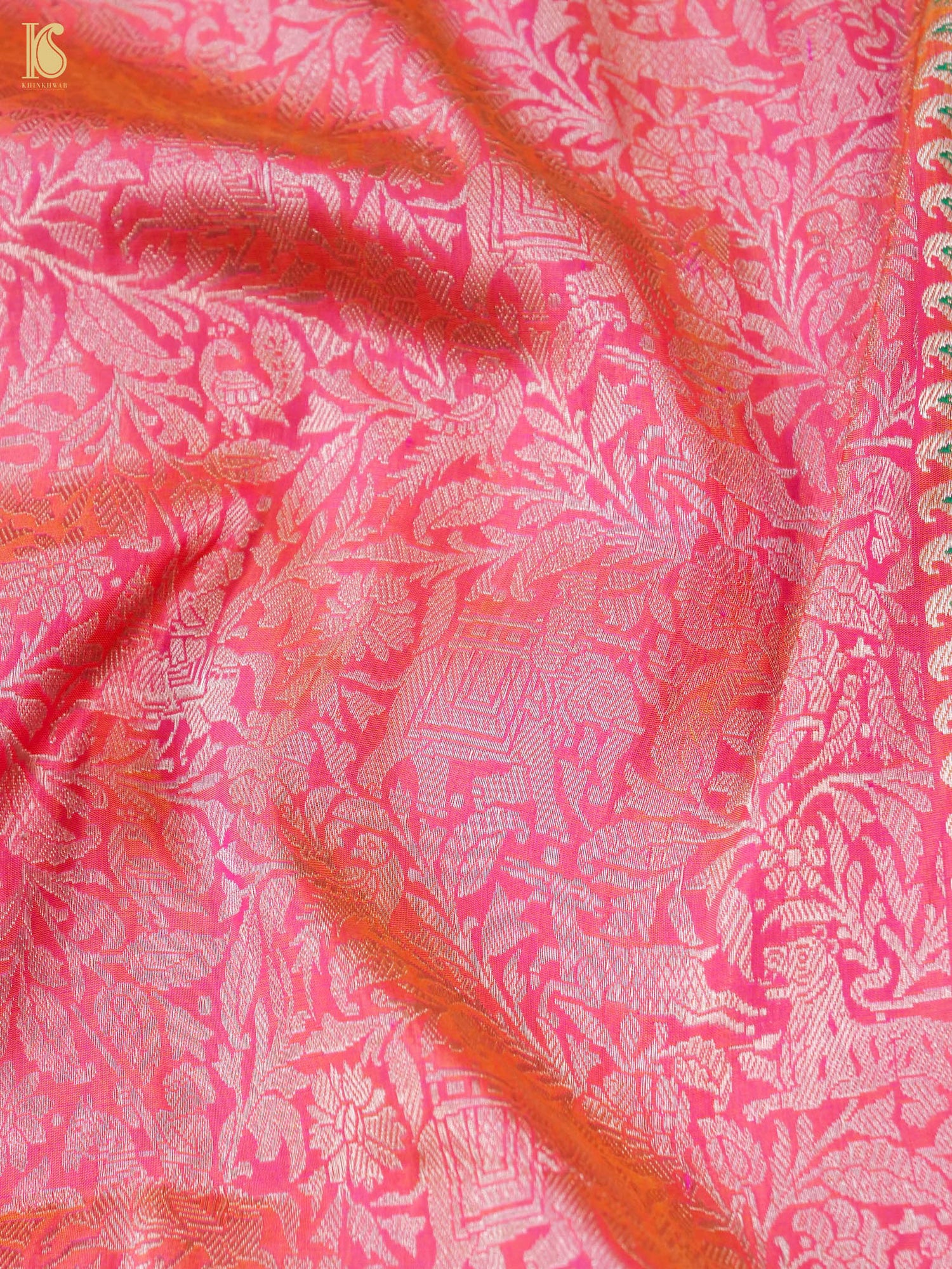 Handloom Baluchari Banarasi Katan Silk Shikargah Saree