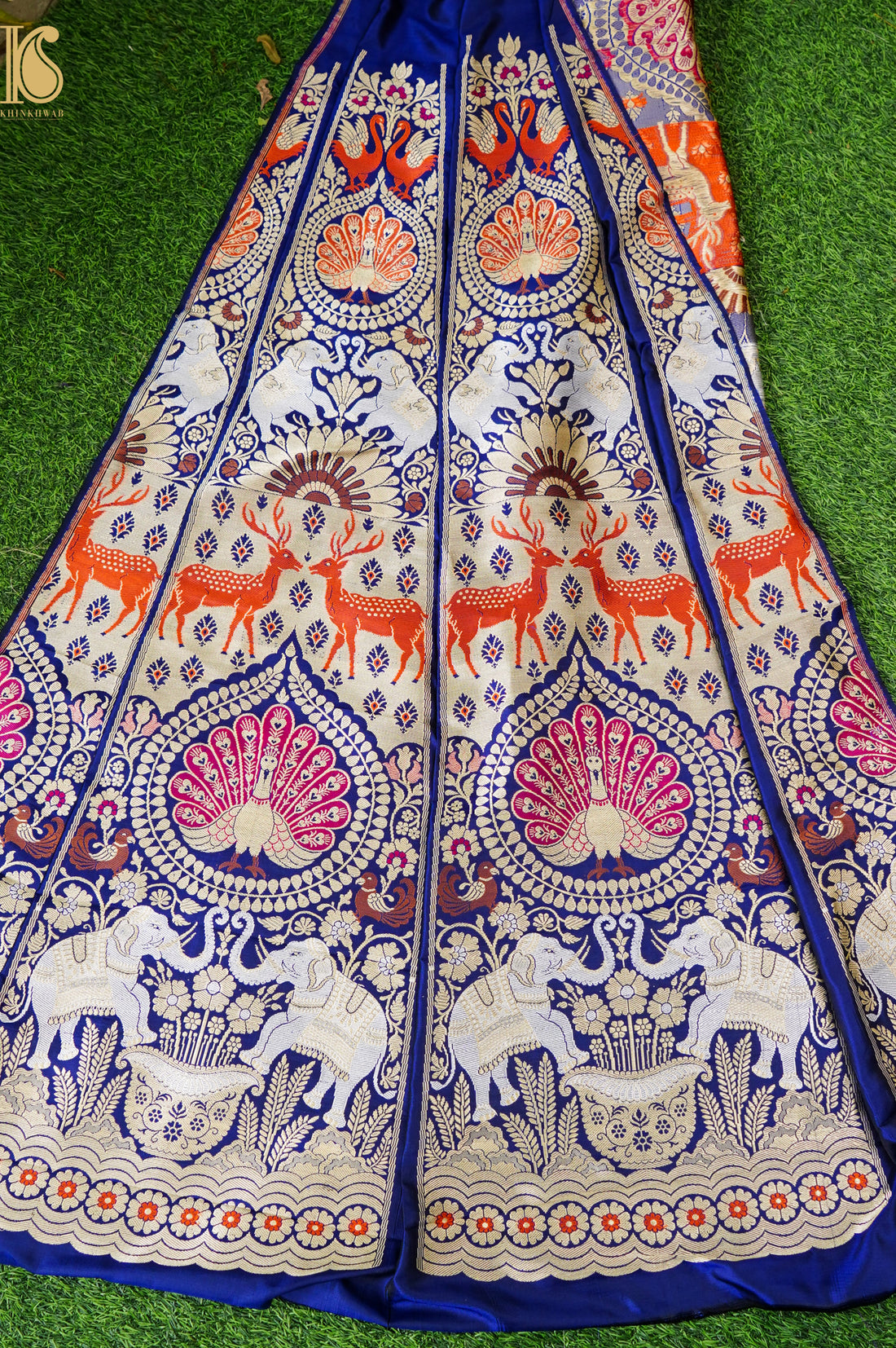 Handloom Banarasi Katan Silk Kalidar Mayura Gajraj Lehenga