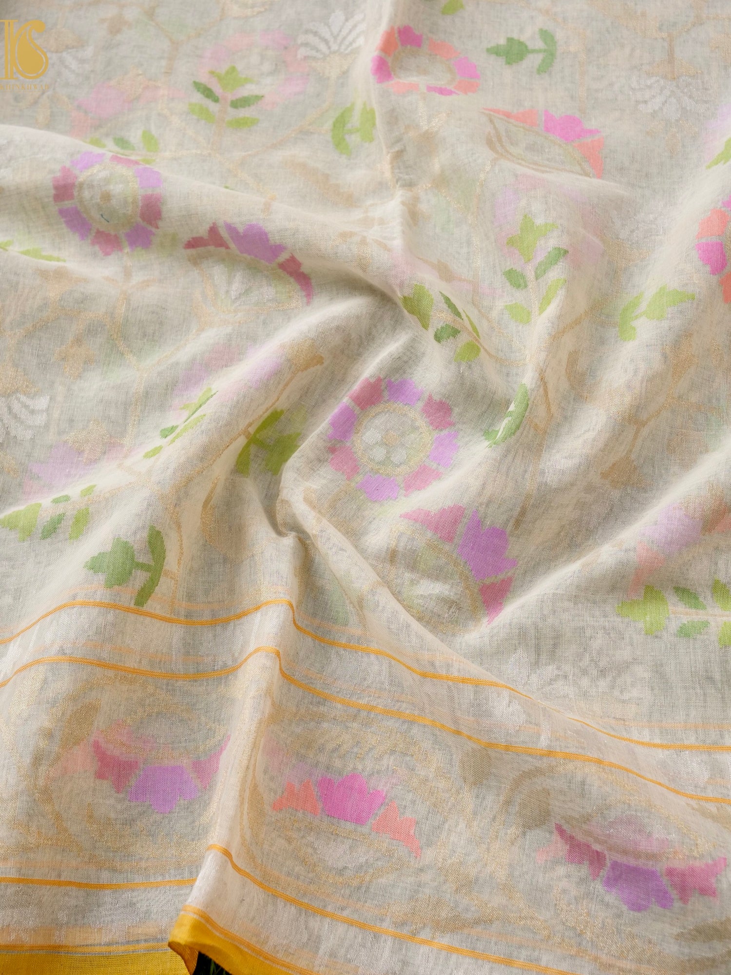 Handloom Banarasi Real Silver Zari Cotton Dupatta