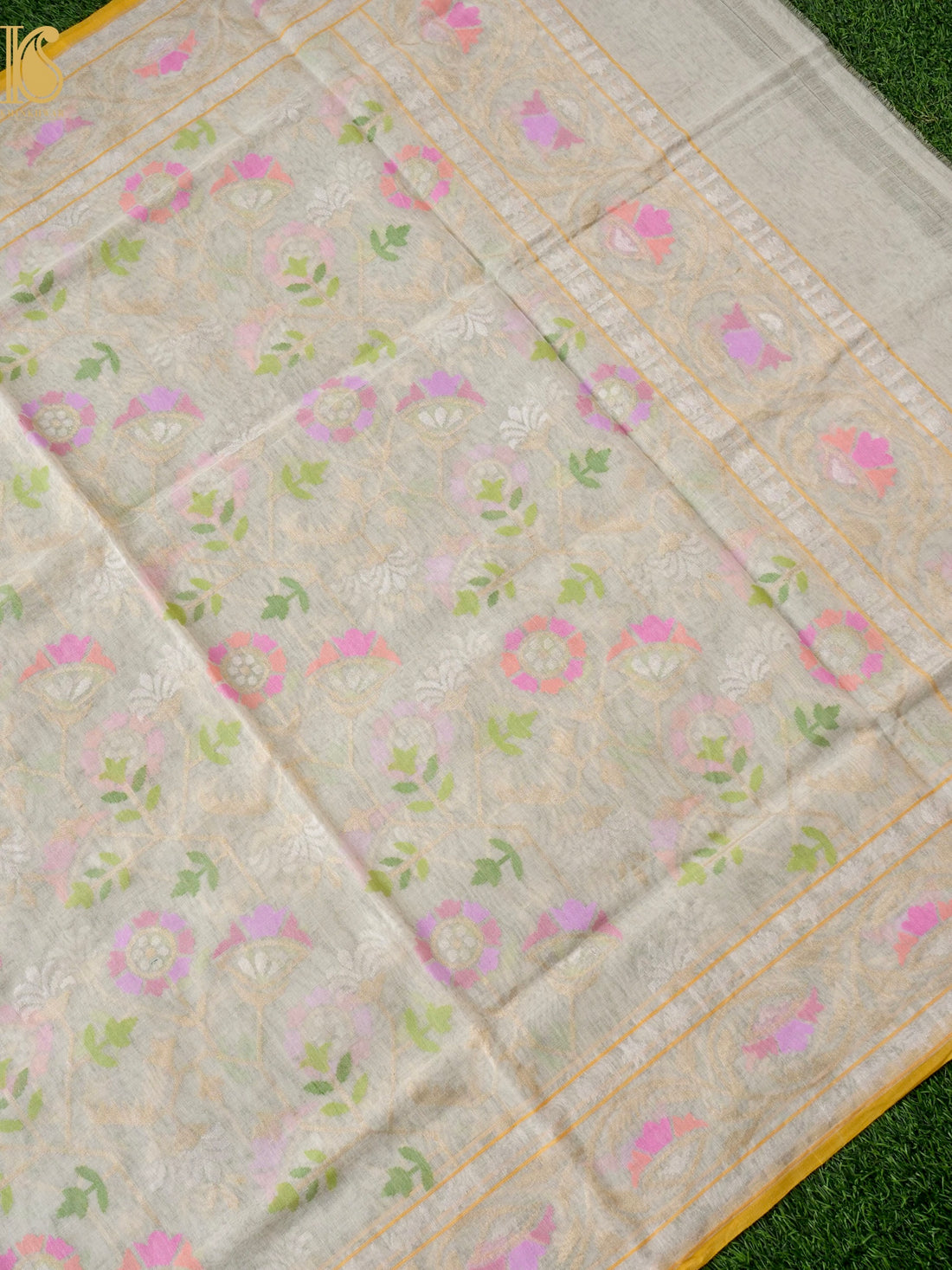 Handloom Banarasi Real Silver Zari Cotton Dupatta