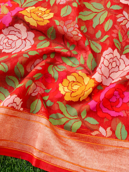 Handloom Banarasi Real Silver Zari Cotton Dupatta