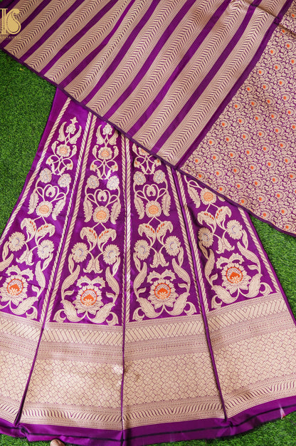 Handloom Banarasi Katan Silk Kalidar Latikaa Lehenga