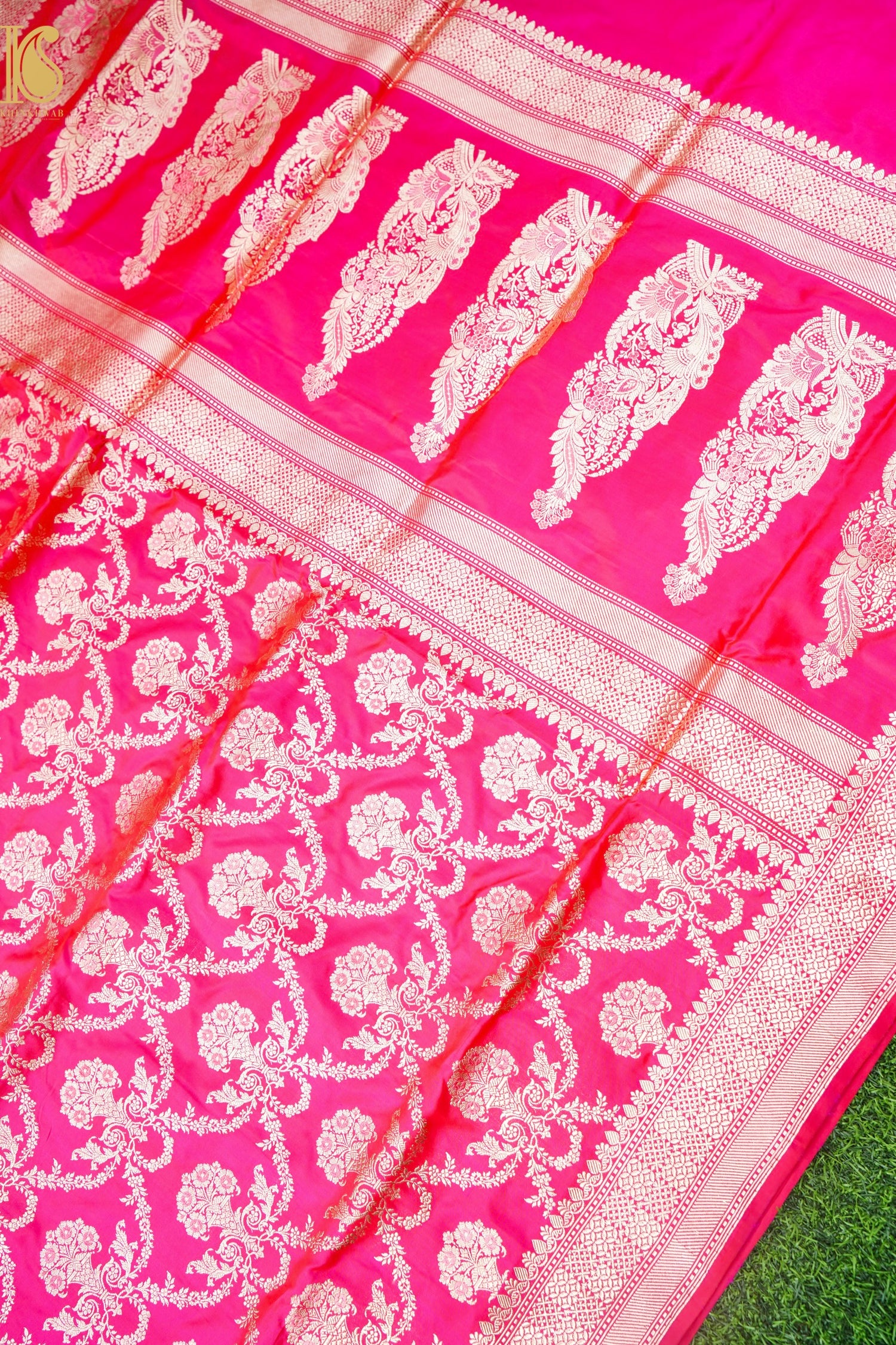 Banarasi Katan Silk Handwoven Kadwa Jaal Saree