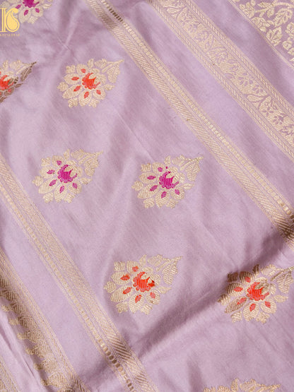 Handloom Banarasi Katan Silk Kadwa Zari Vasket Shikargah Saree