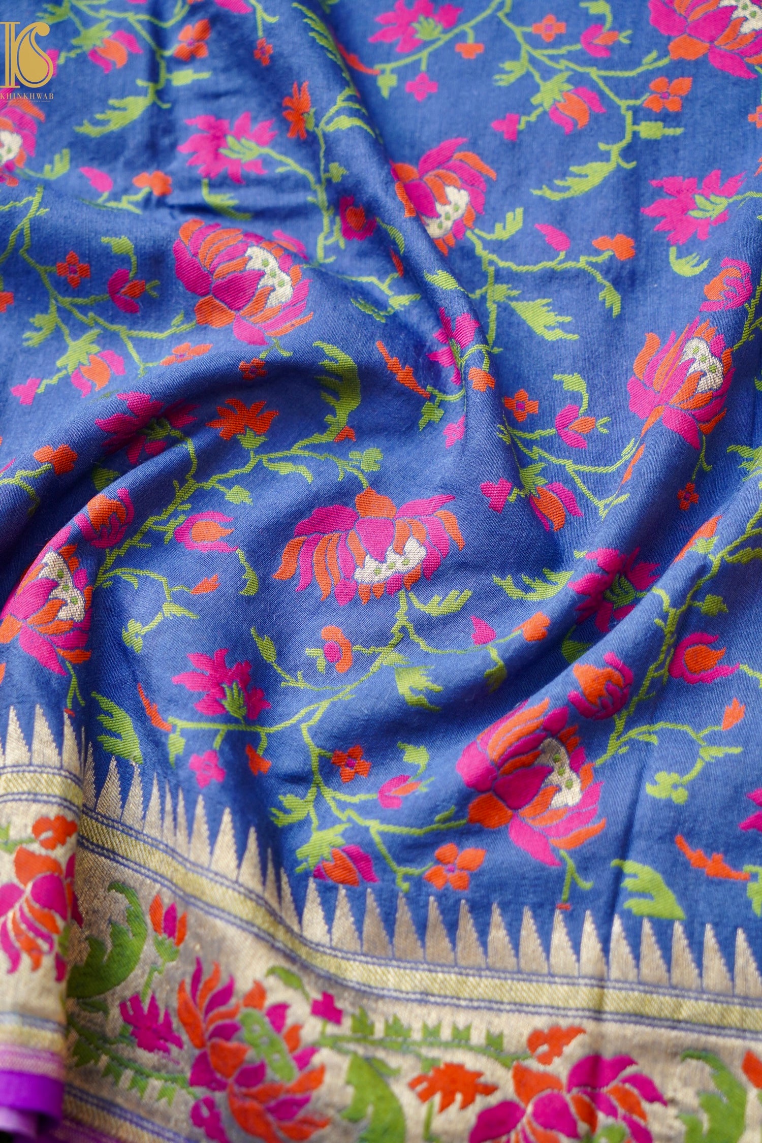 Banarasi Moonga Silk Dupatta with Meenakari