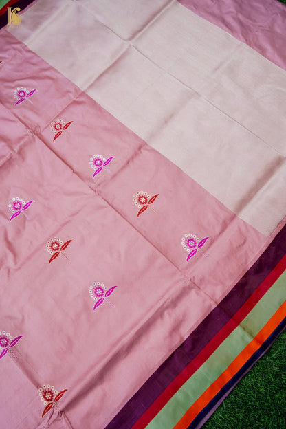 Handwoven Pure Mashru Silk Kadwa Banarasi Saree