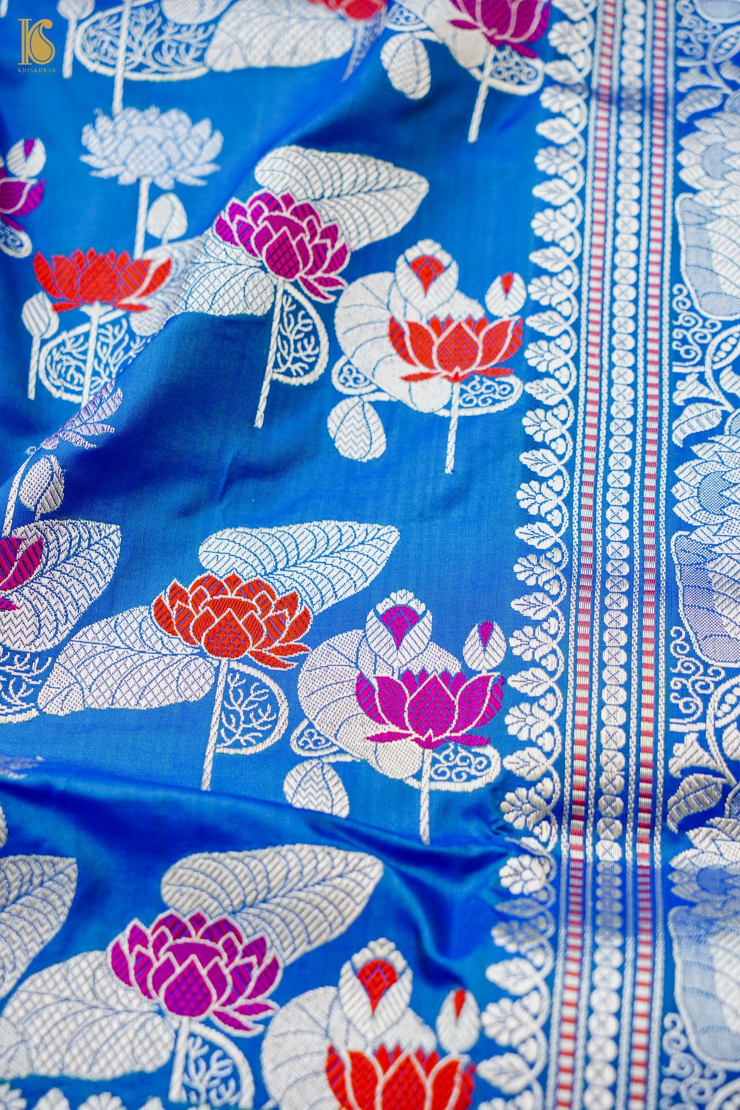 Banarasi Handloom Pure Katan Silk Kadwa Jangla Saree