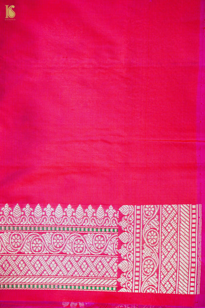 Banarasi Handloom Pure Katan Silk Kadwa Jangla Saree