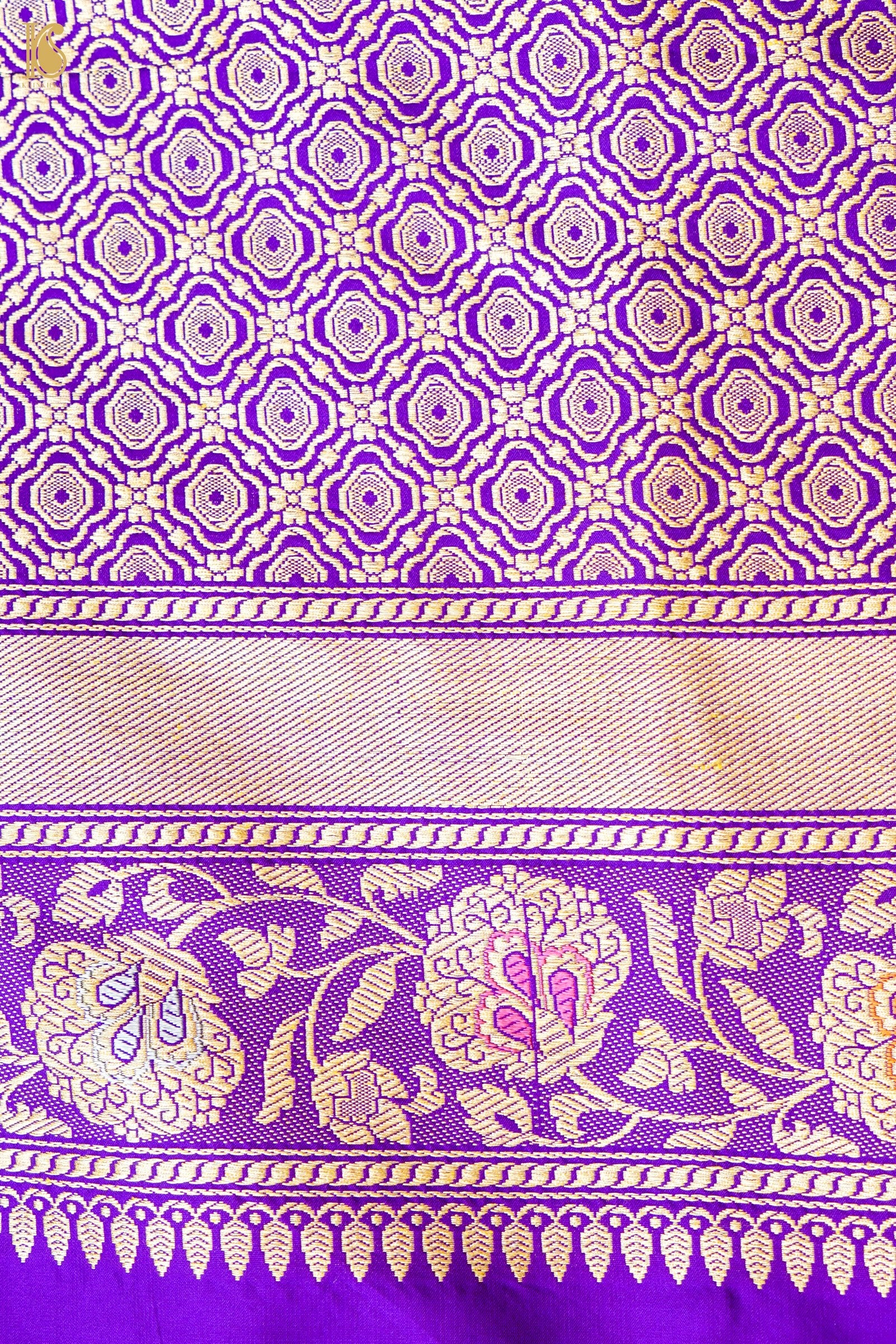 Handloom Banarasi Pure Katan Tissue Silk Rangkat Kadwa Saree