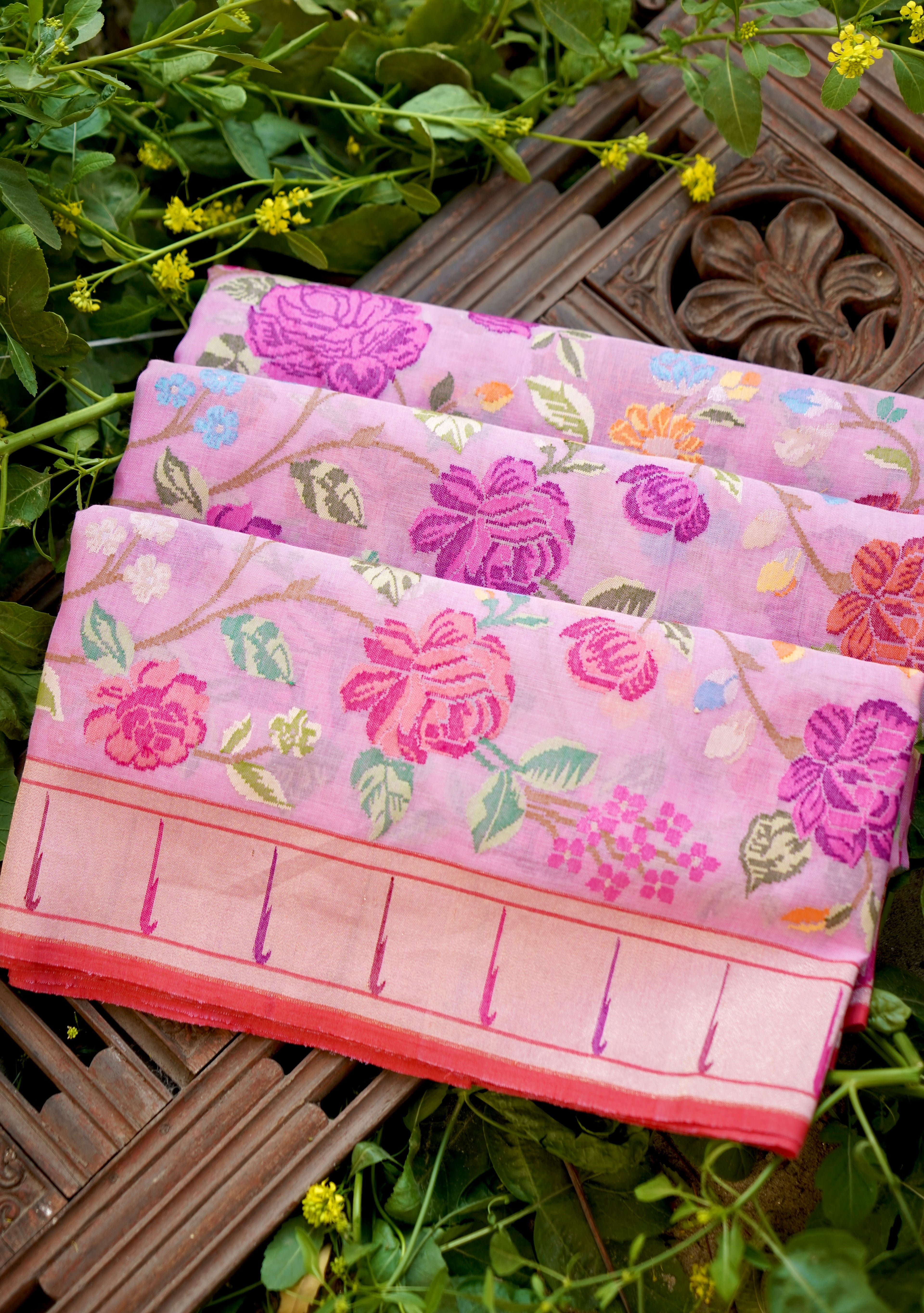 Handloom Banarasi Real Silver Zari Cotton Saree - Khinkhwab