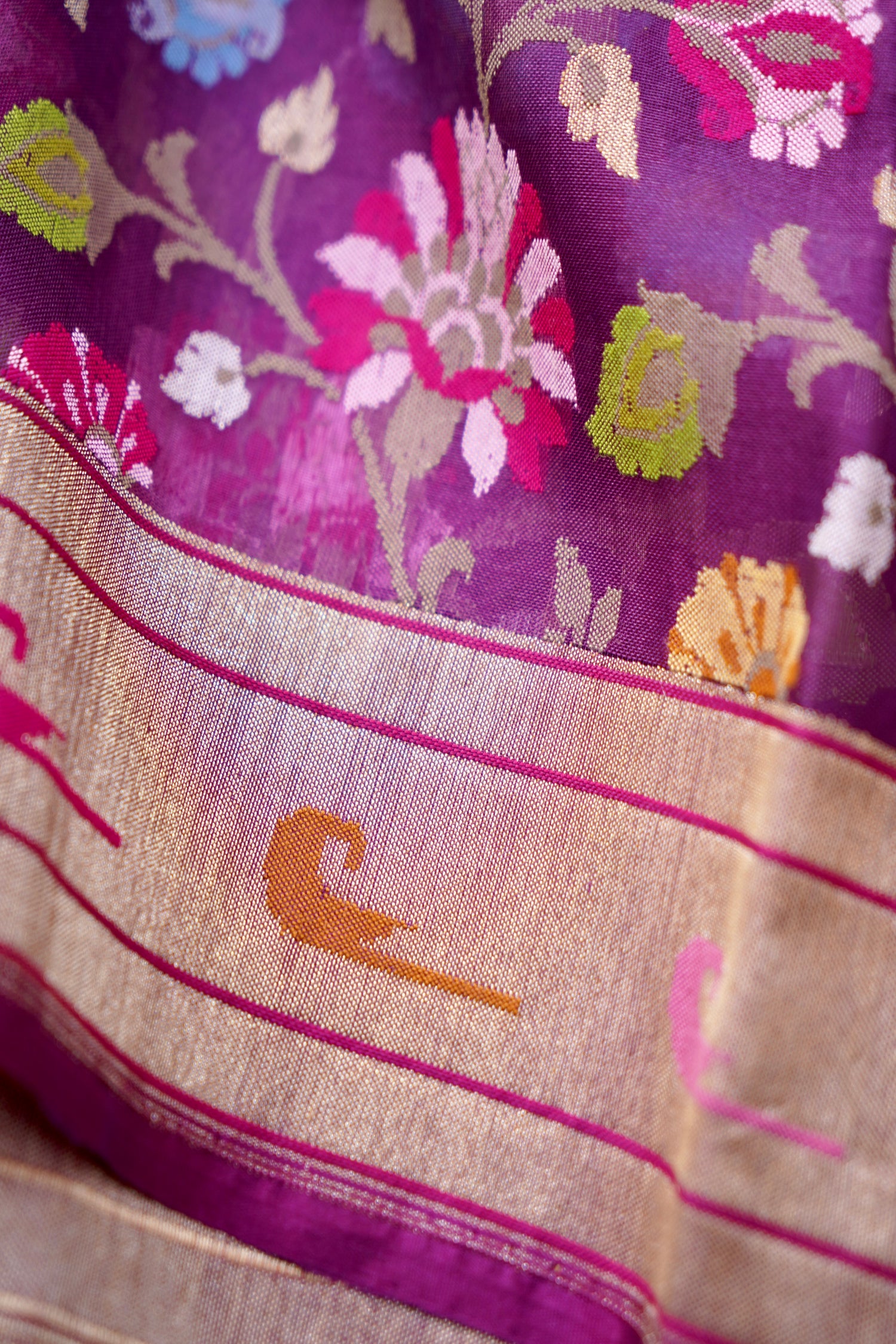 Handloom Banarasi Real Silver Zari Cotton Saree - Khinkhwab