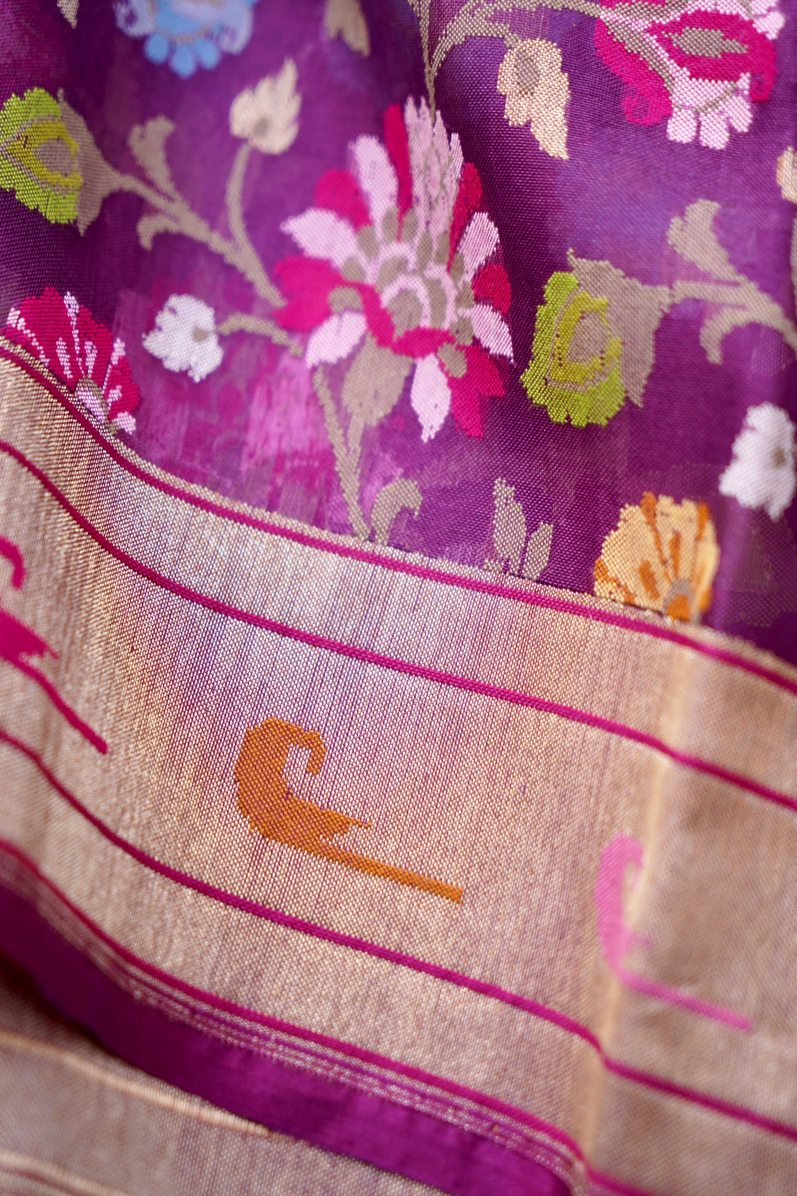 Handloom Banarasi Real Silver Zari Cotton Saree - Khinkhwab