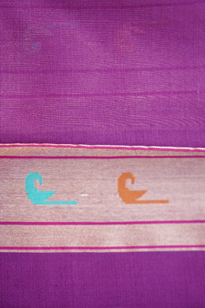 Handloom Banarasi Real Silver Zari Cotton Saree - Khinkhwab